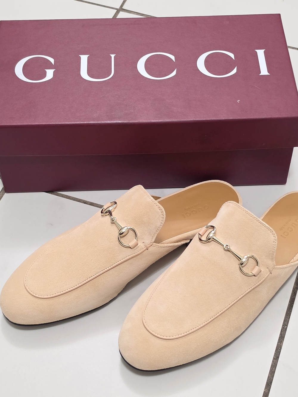 Gucci Prinvetown Horsebit Mules, 40